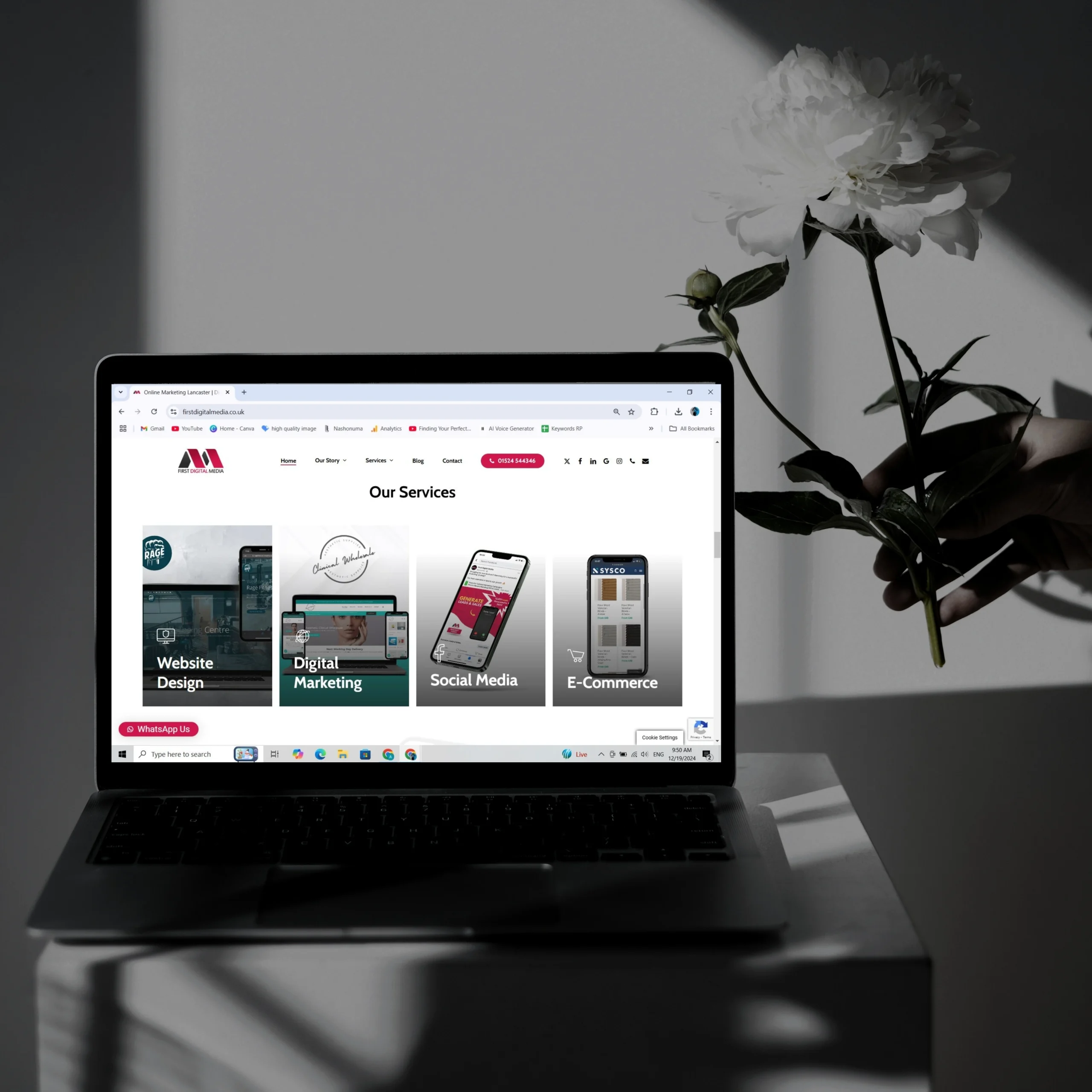 First Digital Media services pages presented across desktop and mobile devices