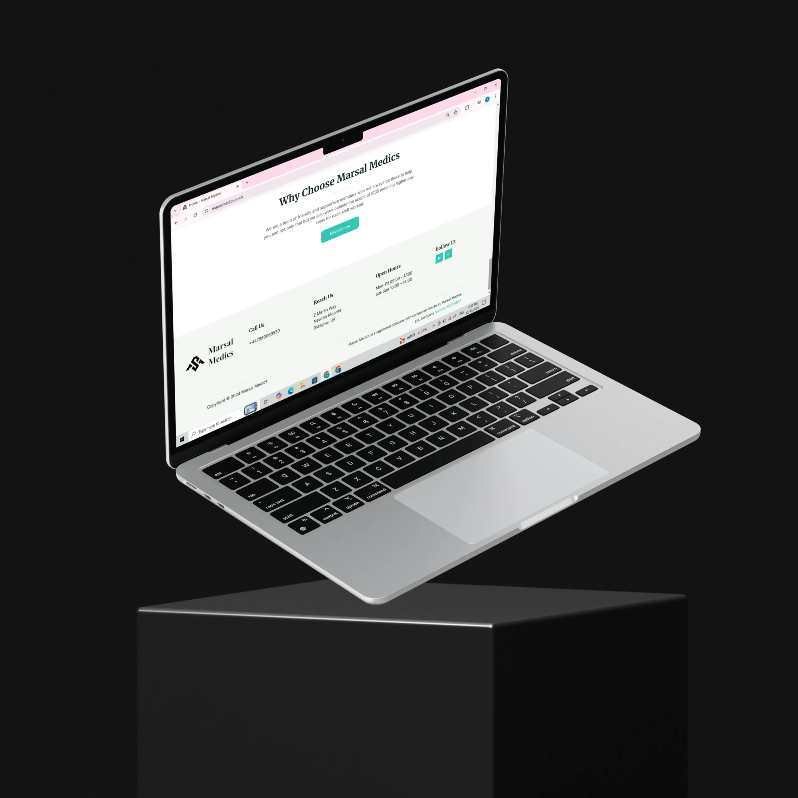 Marsal Medics page layout with clear navigation for healthcare professionals
