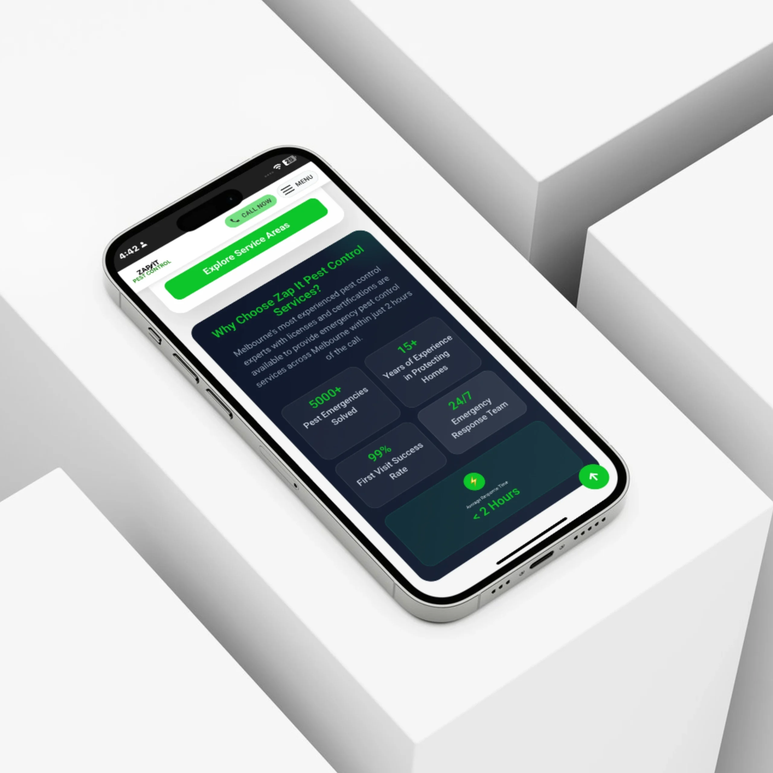 Zap It Pest Control SEO-friendly website design rendered on screen