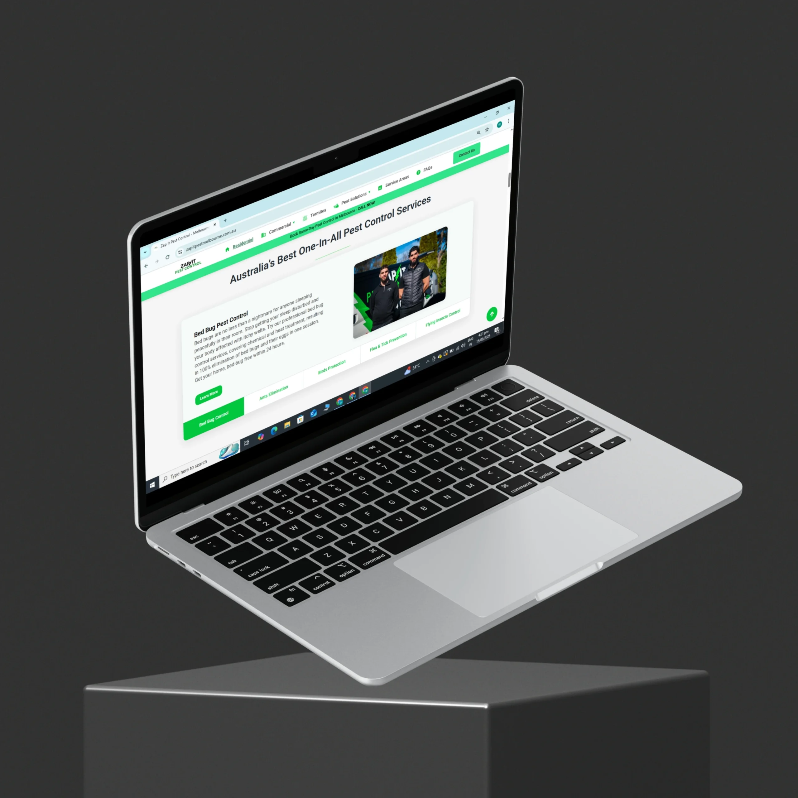 Zap It Pest Control holistic SEO strategy shown across devices